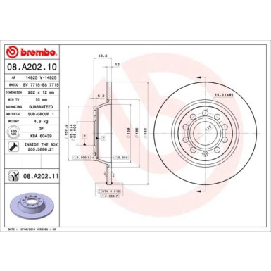 Brembo | Bremsscheibe | 08.A202.11