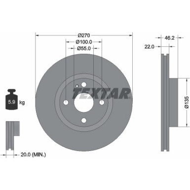 Textar | Bremsscheibe | 92175903