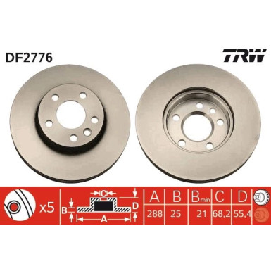 TRW | Bremsscheibe | DF2776