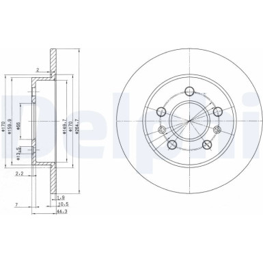 Delphi | Bremsscheibe | BG2696