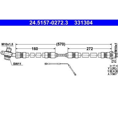 ATE | Bremsschlauch | 24.5157-0272.3