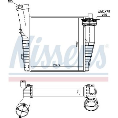Nissens | Ladeluftkühler | 96688