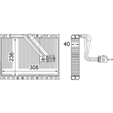 Mahle | Verdampfer, Klimaanlage | AE 128 000P