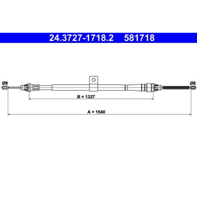 ATE | Seilzug, Feststellbremse | 24.3727-1718.2