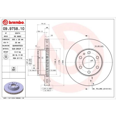 Brembo | Bremsscheibe | 09.9758.10