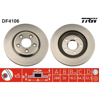 TRW | Bremsscheibe | DF4106