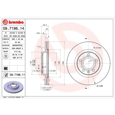 Brembo | Bremsscheibe | 09.7196.11