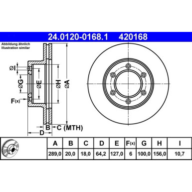 ATE | Bremsscheibe | 24.0120-0168.1