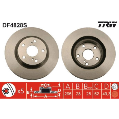 TRW | Bremsscheibe | DF4828S