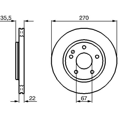 BOSCH | Bremsscheibe | 0 986 479 B67