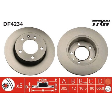 TRW | Bremsscheibe | DF4234