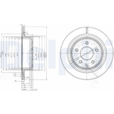 Delphi | Bremsscheibe | BG3765C