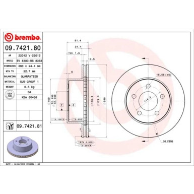 Brembo | Bremsscheibe | 09.7421.81