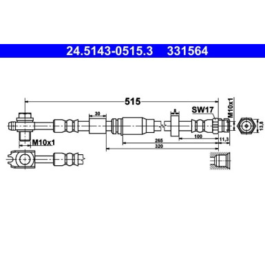 ATE | Bremsschlauch | 24.5143-0515.3