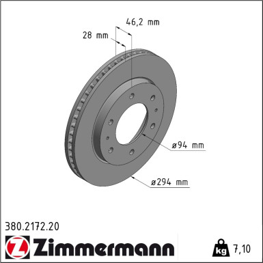 Zimmermann | Bremsscheibe | 380.2172.20