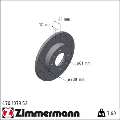 Zimmermann | Bremsscheibe | 470.1079.52