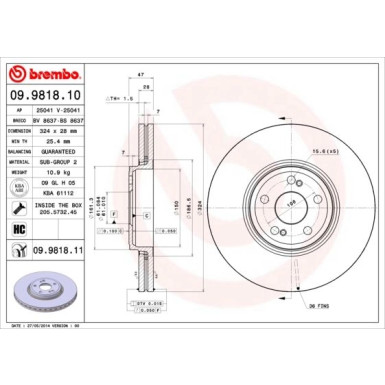 Brembo | Bremsscheibe | 09.9818.11