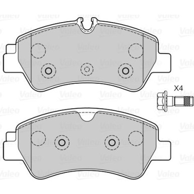 Valeo | Bremsbelagsatz, Scheibenbremse | 601543