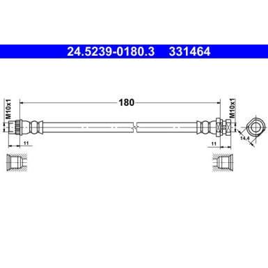 ATE | Bremsschlauch | 24.5239-0180.3