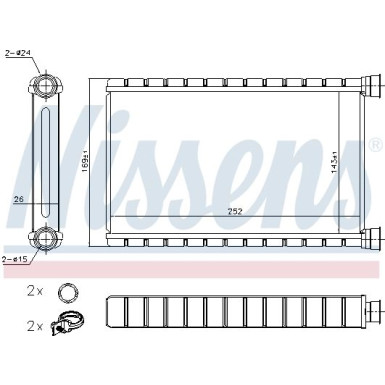 Nissens | Wärmetauscher, Innenraumheizung | 70527