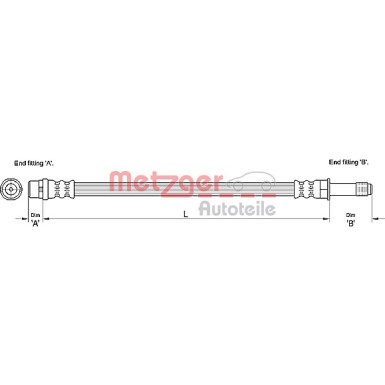 Metzger | Bremsschlauch | 4110279