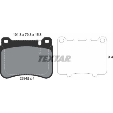 Textar | Bremsbelagsatz, Scheibenbremse | 2394501