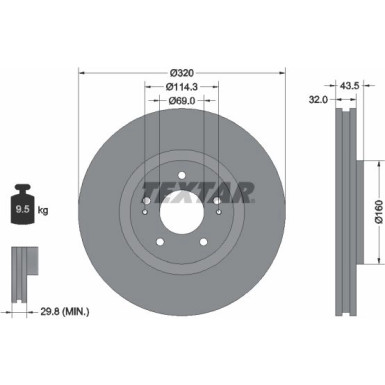 Textar | Bremsscheibe | 92169903