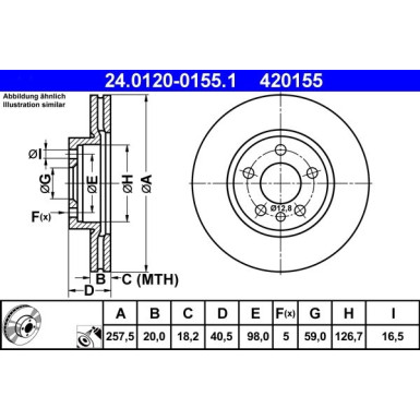 ATE | Bremsscheibe | 24.0120-0155.1