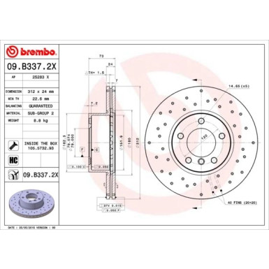 Brembo | Bremsscheibe | 09.B337.2X