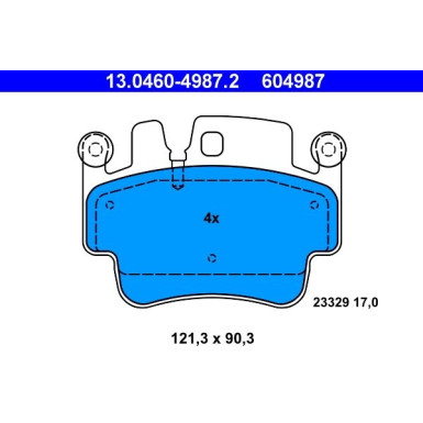 ATE | Bremsbelagsatz, Scheibenbremse | 13.0460-4987.2