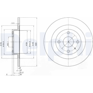 Delphi | Bremsscheibe | BG3556