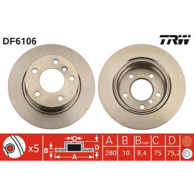 TRW | Bremsscheibe | DF6106