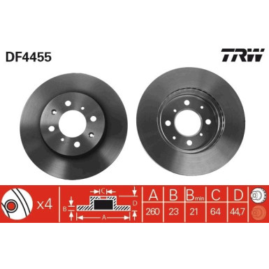 TRW | Bremsscheibe | DF4455