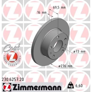 Zimmermann | Bremsscheibe | 230.6257.20