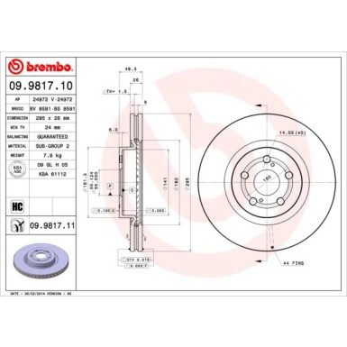 Brembo | Bremsscheibe | 09.9817.11