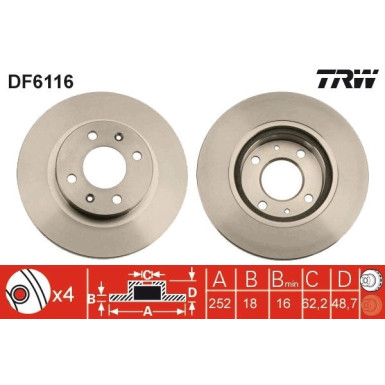 TRW | Bremsscheibe | DF6116