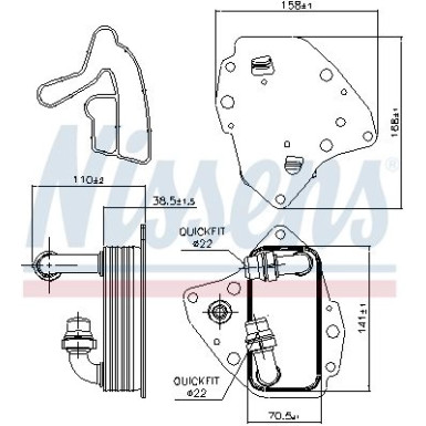 Nissens | Ölkühler, Motoröl | 90996