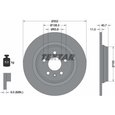 Textar | Bremsscheibe | 92162903