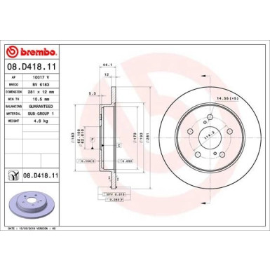 Brembo | Bremsscheibe | 08.D418.11