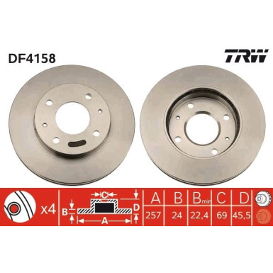 TRW | Bremsscheibe | DF4158