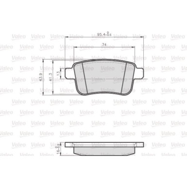 Valeo | Bremsbelagsatz, Scheibenbremse | 872692