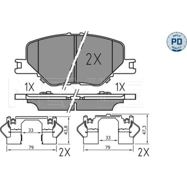 Meyle | Bremsbelagsatz, Scheibenbremse | 025 228 3819/PD