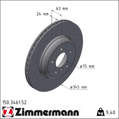 Zimmermann | Bremsscheibe | 150.3461.52