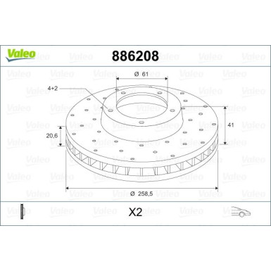 Valeo | Bremsscheibe | 886208