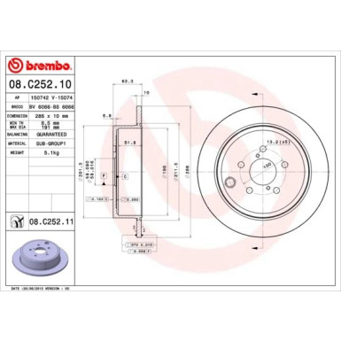 Brembo | Bremsscheibe | 08.C252.11