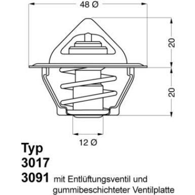 Wahler | Thermostat, Kühlmittel | 3017.87D2