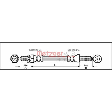 Metzger | Bremsschlauch | 4112103