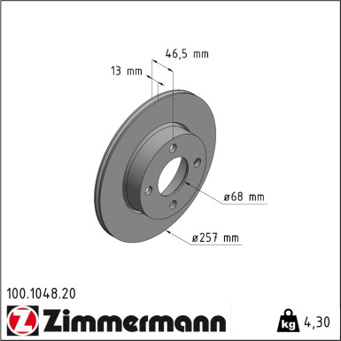 Zimmermann | Bremsscheibe | 100.1048.20