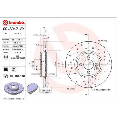 Brembo | Bremsscheibe | 09.A047.3X