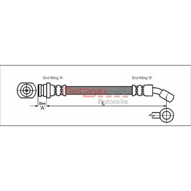 Metzger | Bremsschlauch | 4110072